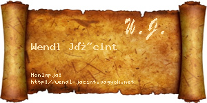 Wendl Jácint névjegykártya